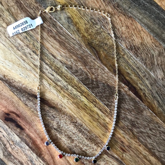 Urban Outfitters multicolored rhinestone Choker - Picture 3 of 8